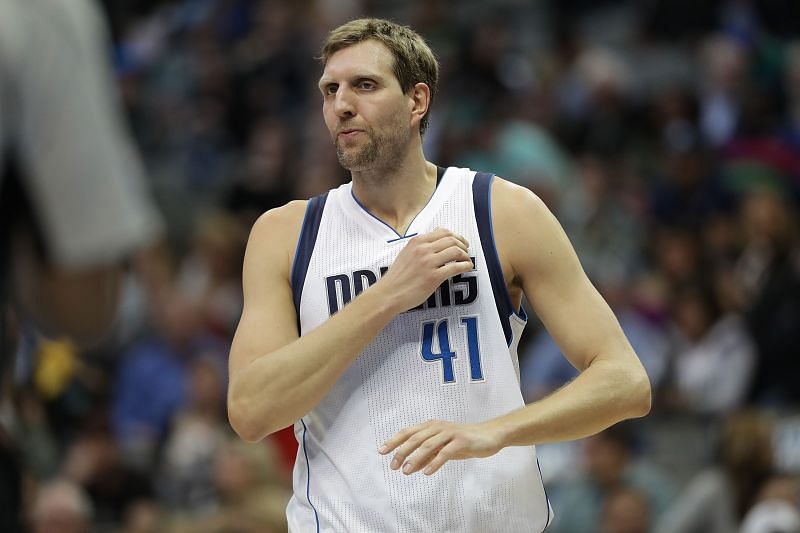 Dirk Nowitzki #41 of the Dallas Mavericks