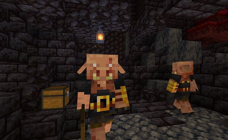 Minecraft&#039;s piglin brutes drop a large amount of XP upon being killed (Image via Minecraft)