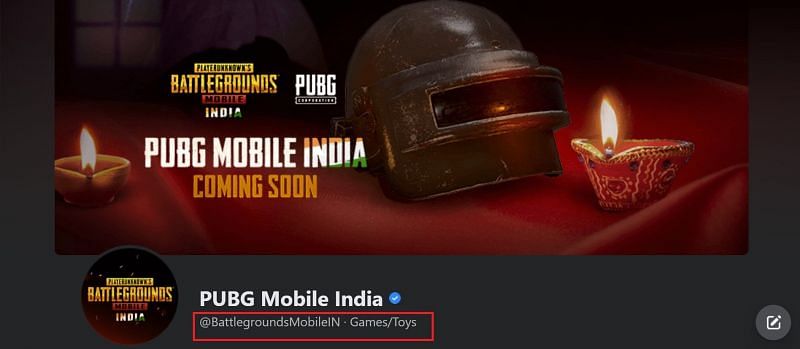 The user name of the official PUBG Mobile India facebook page has been changed