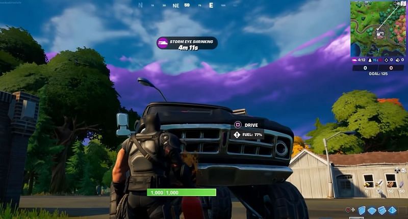 Drive from Durr Burger to the Pizza Pit in Fortnite Season 6 (Image via Perfect Score - YouTube and Epic Games)