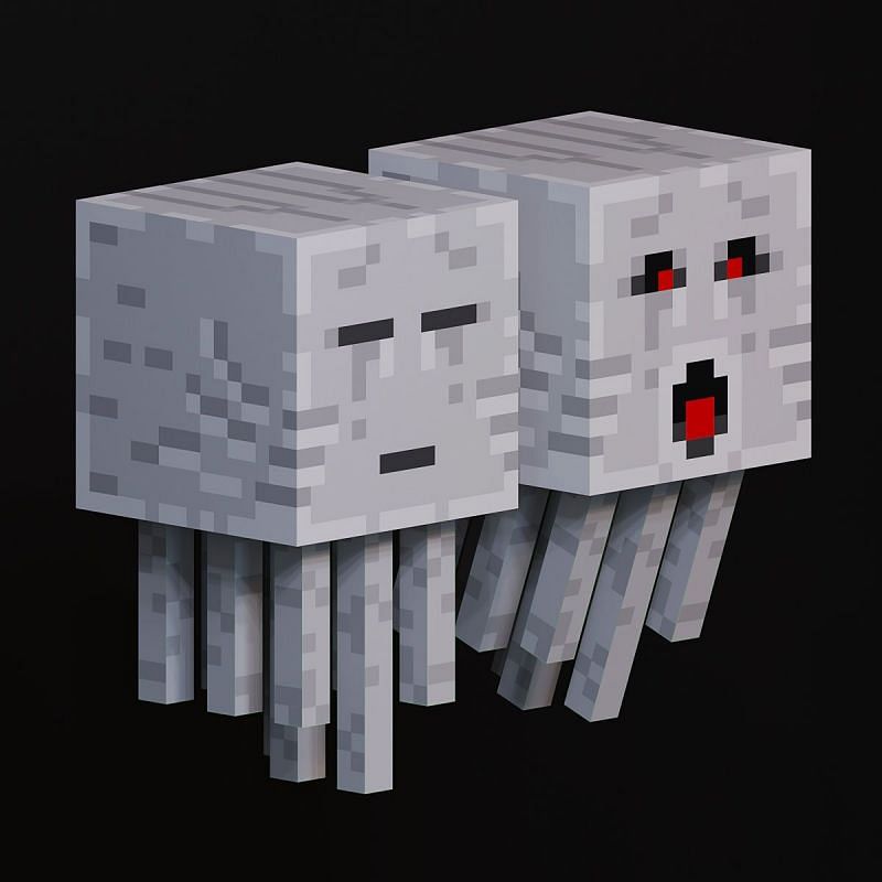 Ghast&#039;s appearance in Minecraft (Image via cgtrader)
