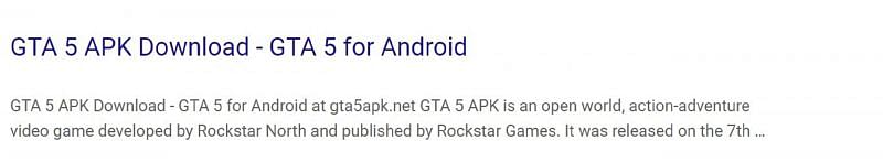 A snippet of one such phony link to the APK file