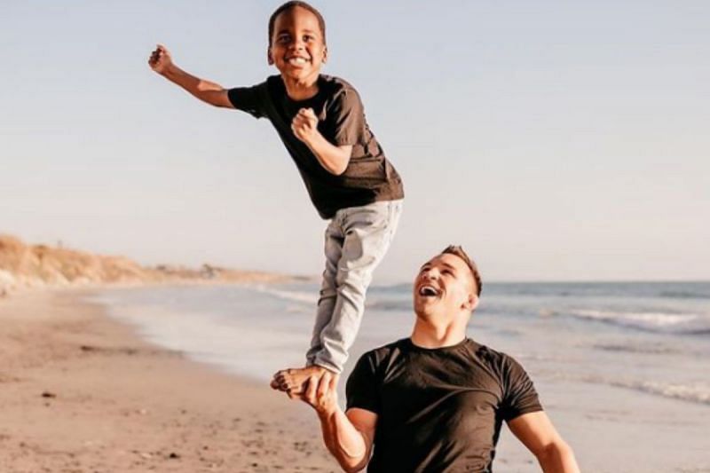 Michael Chandler with his son. (Image credit: @briechandler via Instagram)