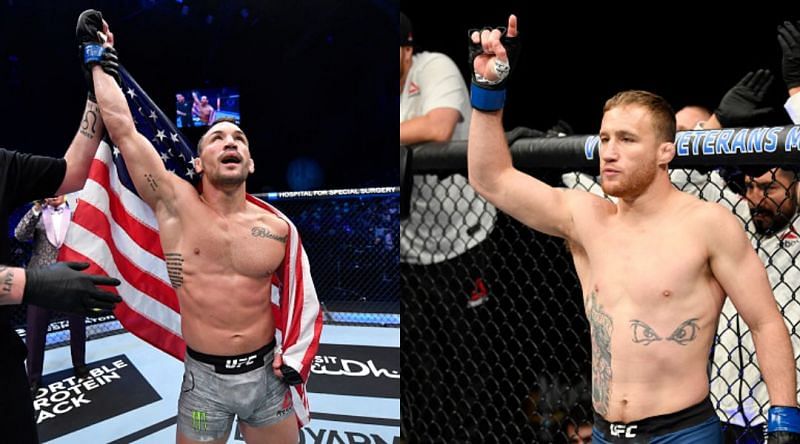 Michael Chandler (left) and Justin Gaethje (right)