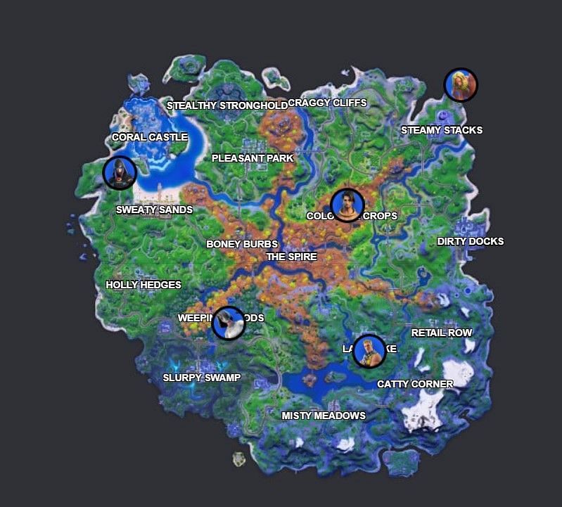 Players can purchase rifts from NPCs at these locations in the game. Image via Fortnite.gg