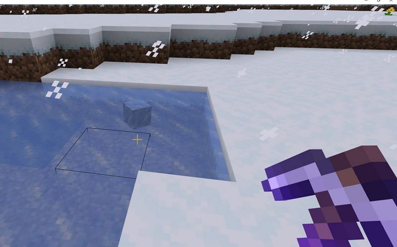 Ice block mined using the Silk Touch enchantment (Image via Minecraft)