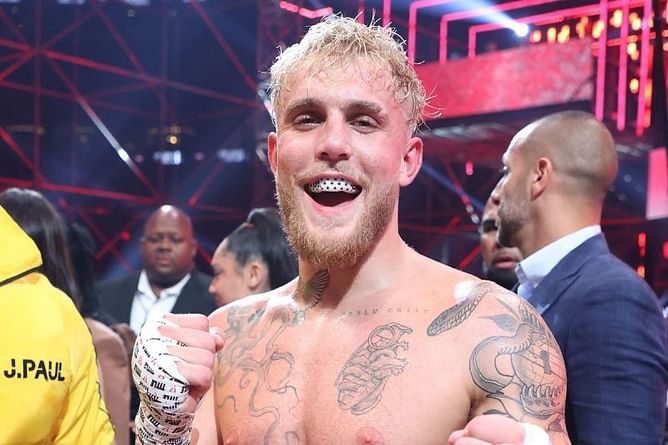 Jake Paul appears to have a black eye from his brawl with Floyd Mayweather's team