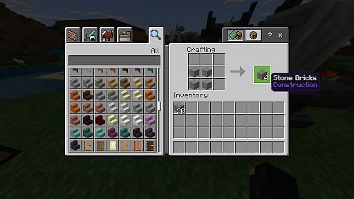 Gathering regular stone blocks to make stone bricks in Minecraft