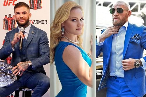 Cody Garbrandt (left), Valentina Shevchenko (middle) and Conor McGregor (right) [Image Courtesy: @thenotoriousmma, @bulletvalentina on Instagram]