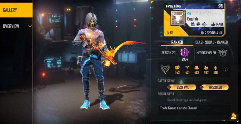 Tonde Gamer&#039;s Free Fire ID is 282951914