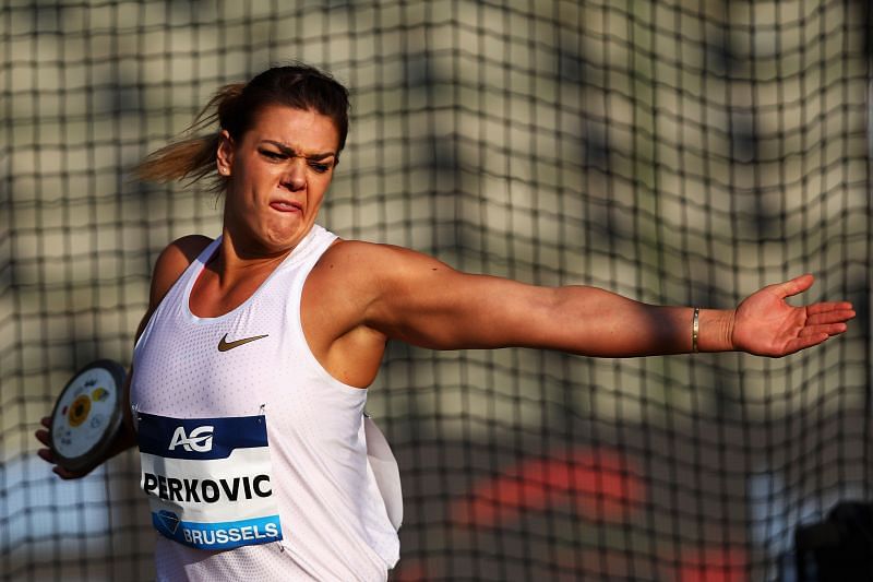 Sandra Perkovic will be in action in the 2021 Doha Diamond League (Photo by Dean Mouhtaropoulos/Getty Images)