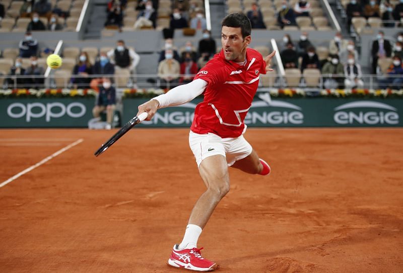 Novak Djokovic at the 2020 French Open