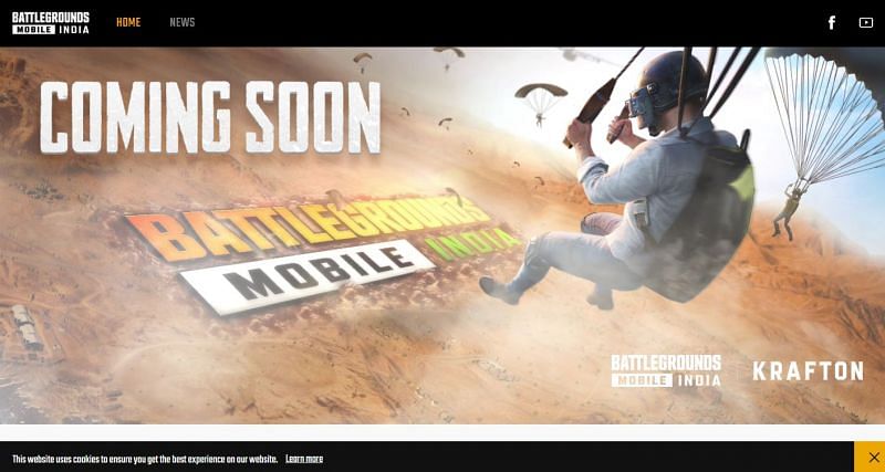 The official website of Battlegrounds Mobile India
