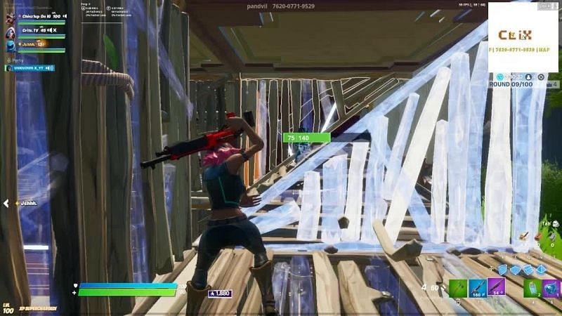 Baiting in Fortnite is all about predicting the enemy&#039;s move. Image via YouTube (ChofuFN)