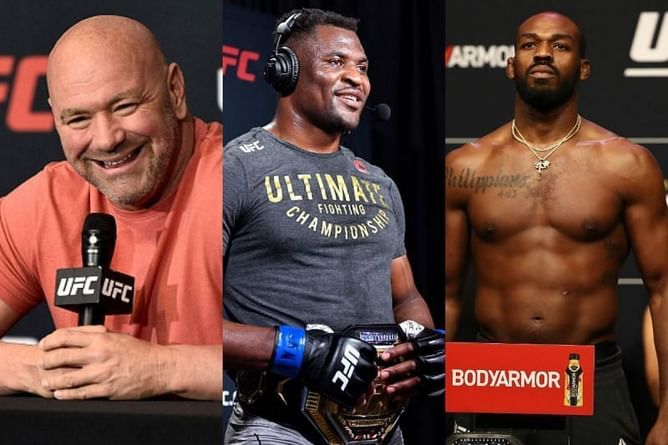 Dana White gives an update on where the UFC stands with Jon Jones and the fight between Ngannou and Lewis