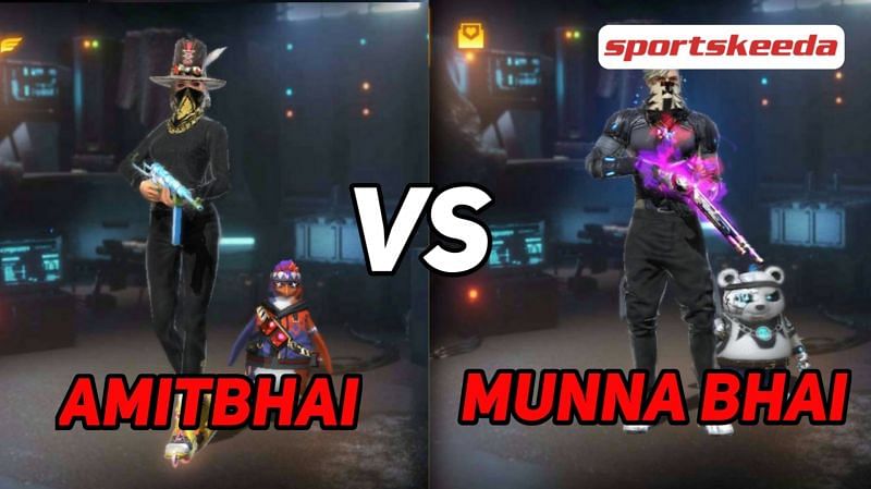 Amitbhai and Munna Bhai Gaming are two popular Free Fire content creators (Image via Sportskeeda)