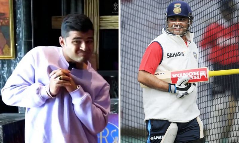 Riyan Parag perfectly imitated Virender Sehwag