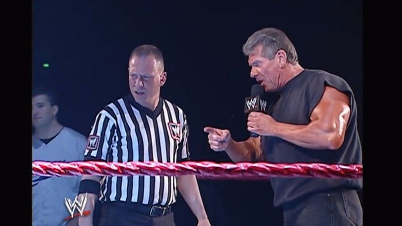 Vince McMahon ordered referee Mike Chioda to check on God before the match