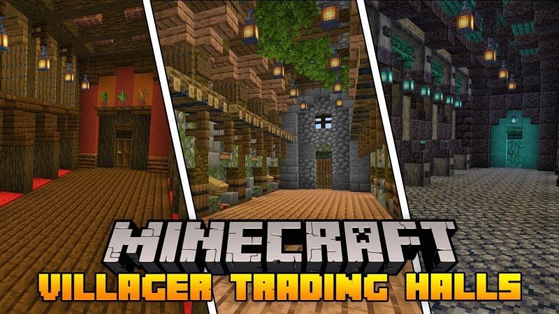 A trading hall is a player-made structure in the Minecraft Overworld (Image via TheMythicalSausage)