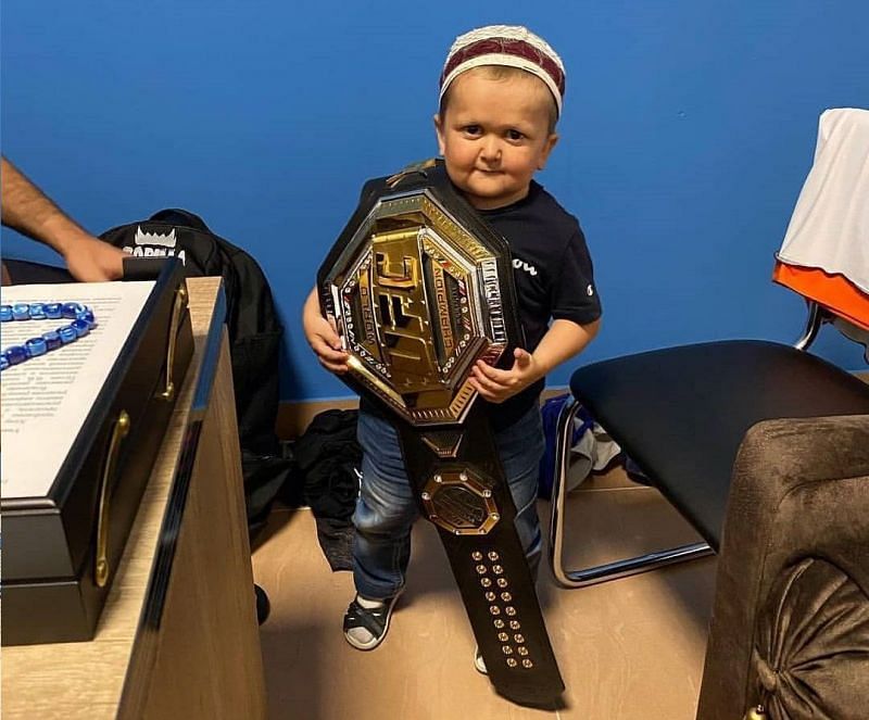 Hasbulla Magomedov with a UFC title