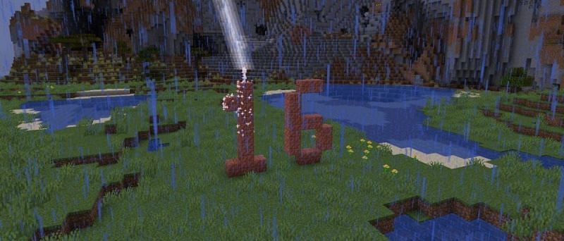 A lightning strike on lightning rod (Image via Minecraft.net)
