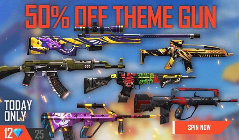 How to get Theme Guns at 50% discount in Free Fire