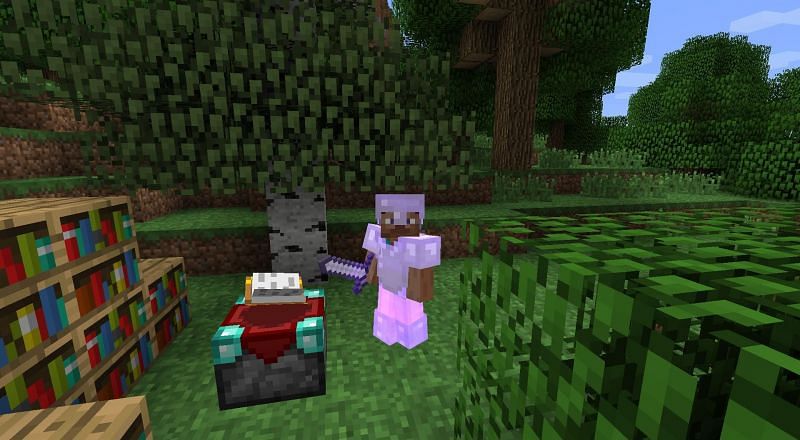 A player with heavily enchanted gear (Image via minecraftforum)