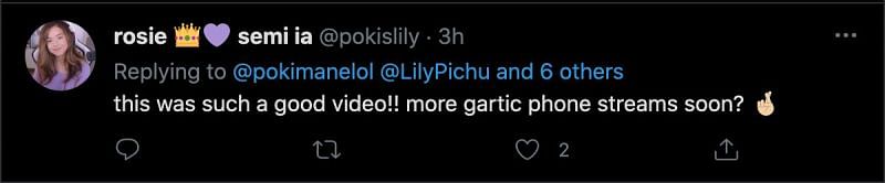 A recent commenter on Tweet promoting new video (Image via Twitter)