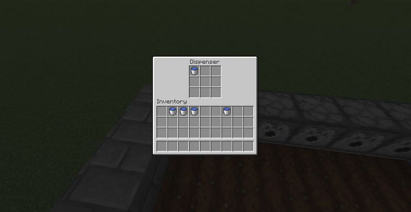 Put water bucket (Image via Minecraft)