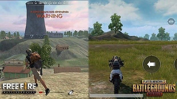 Battlegrounds Mobile India VS Free Fire graphics