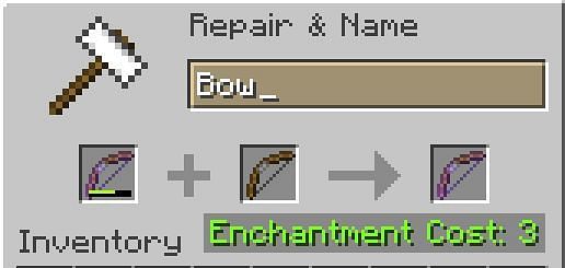 Bows can be combined and repaired in an anvil menu to maintain enchantments