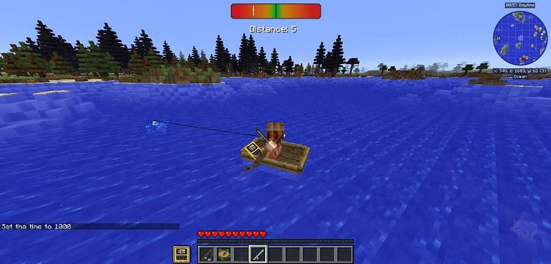 Player fishing in Minecraft (Image via curseforge)