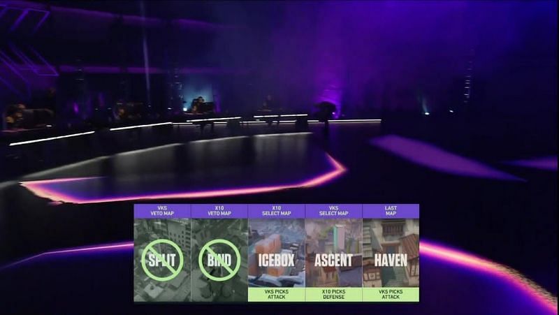 Team Vikings vs X10 Esports Selected Maps(Image via YouTube/Valorant Champions Tour)