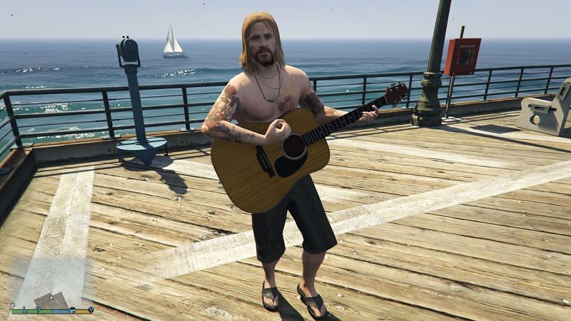 A Busker in GTA 5 (Image via GTA Wiki)