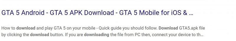 Why GTA 5 APK download links on internet for Android are fake