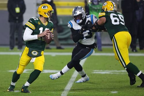 Aaron Rodgers with the Green Bay Packers