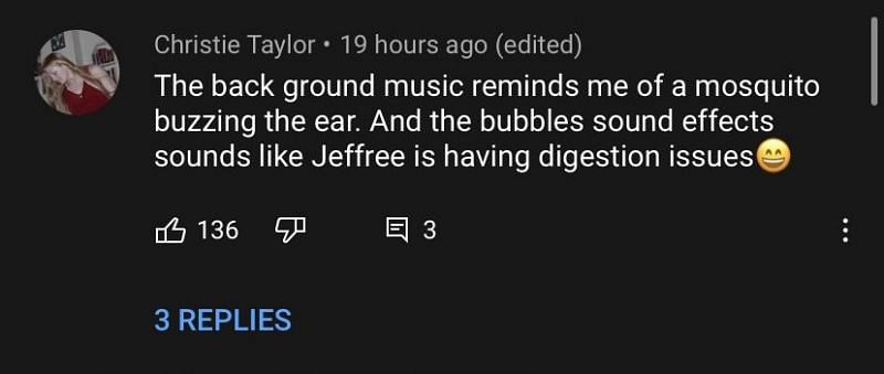 Fans comment on the editing style of Jeffree&#039;s newest video 2/4 (Image via YouTube)