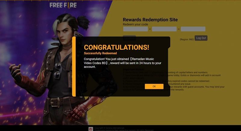 Free Fire Indian region redeem codes for today (May 21 ...