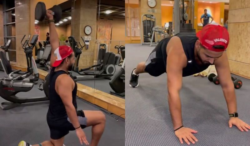 Rishabh Pant working out in the gym. Pic: Rishabh Pant/ Instagram