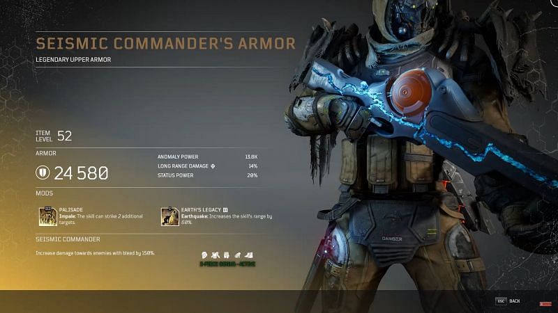 Seismic Commander Armor (Image via YouTube, Tons of Damage)