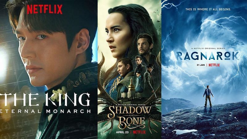 (L) The King: Eternal Monarch, (M) Shadow and Bone. (R) Ragnarok (Image via Netflix)