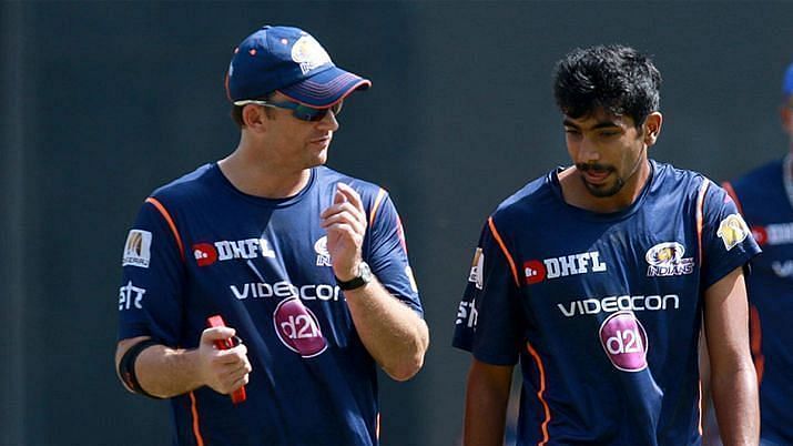 Shane Bond (left) and Jasprit Bumrah (right)