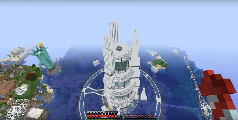 An image of the massive aquatic base from above (Image via Grian on YouTube)