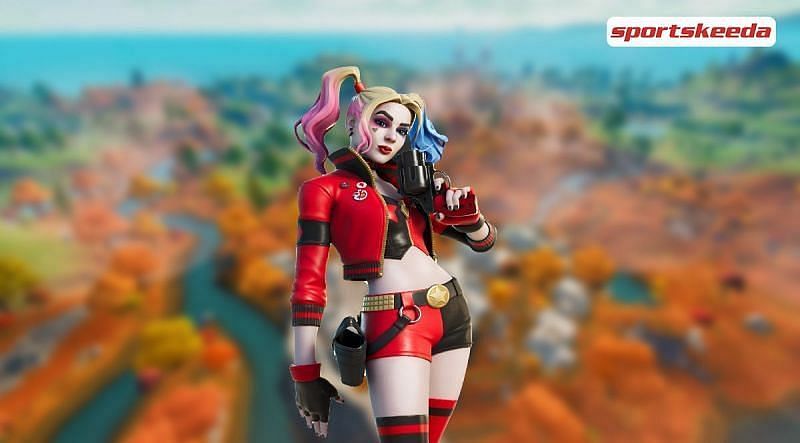 The Fortnite Harley Quinn DC Rebirth outfit was the first Fortnite x Batman themed cosmetic to come to the game. Image via Sportskeeda