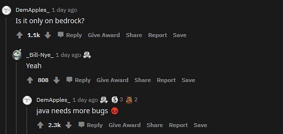 Java does need more bugs (Image via Reddit)