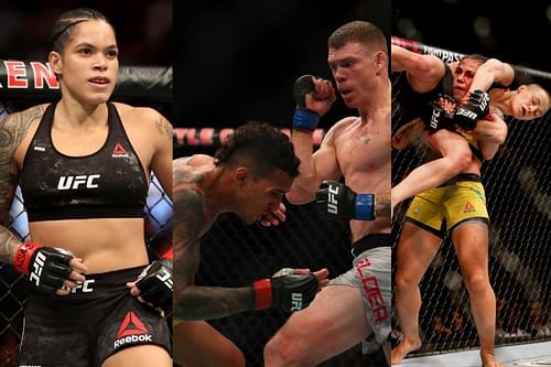 Amanda Nunes (Left); Paul Felder vs. Charles Oliveira (Center); Jessica Andrade vs. Rose Namajunas (Right)