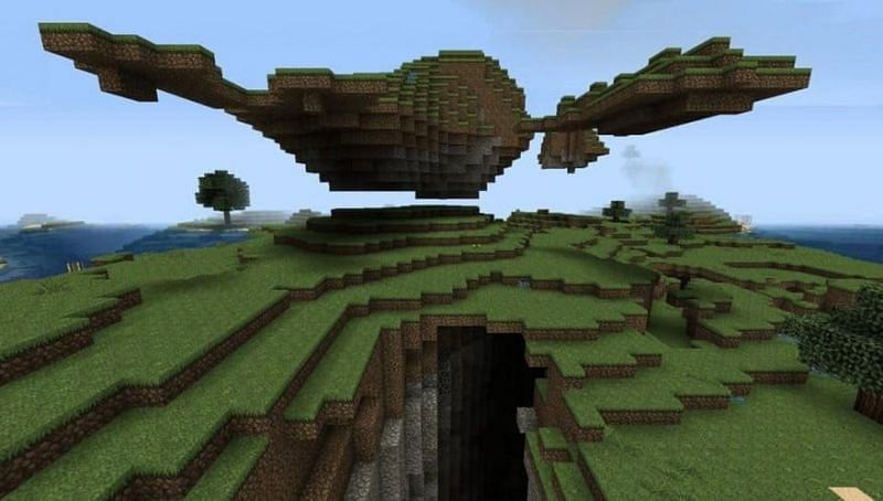 Floating island and abyss (Image via minecraftbuildinginc)