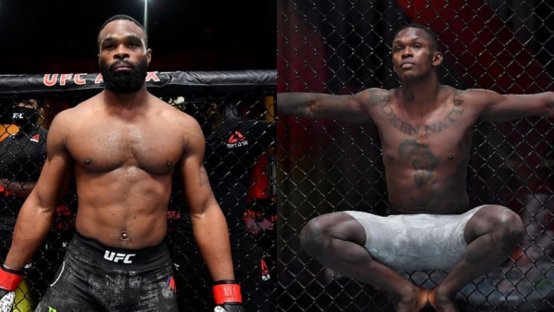 Tyron Woodley (left), Israel Adesanya (right)