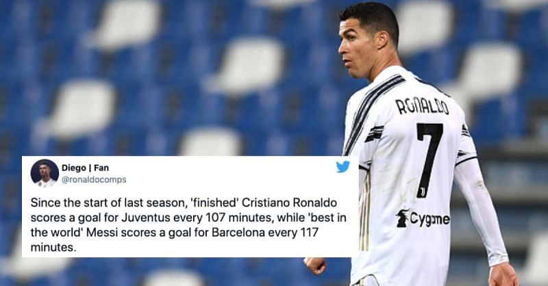 Twitter reacts as Cristiano Ronaldo scores 100th Juventus goal in 3-1  victory over Sassuolo