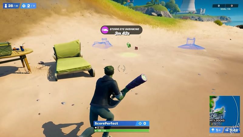 Build special Sandcastle in Fortnite Week 10 challenges - (Image via Perfect Score, YouTube)